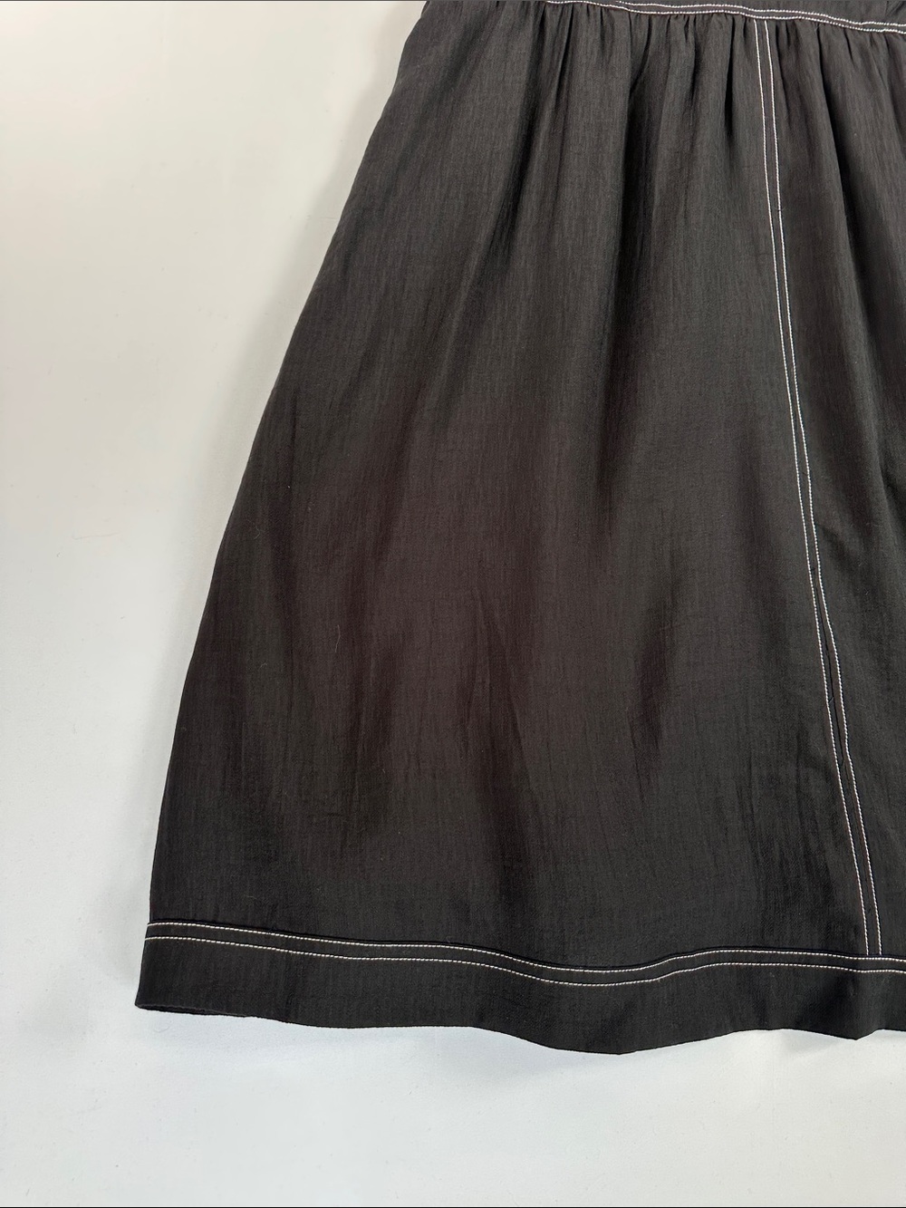 Ricki’s Black Midi Dress Contrast Stitch Sleeveless Fit Flare Utility Size L - Picture 5 of 9